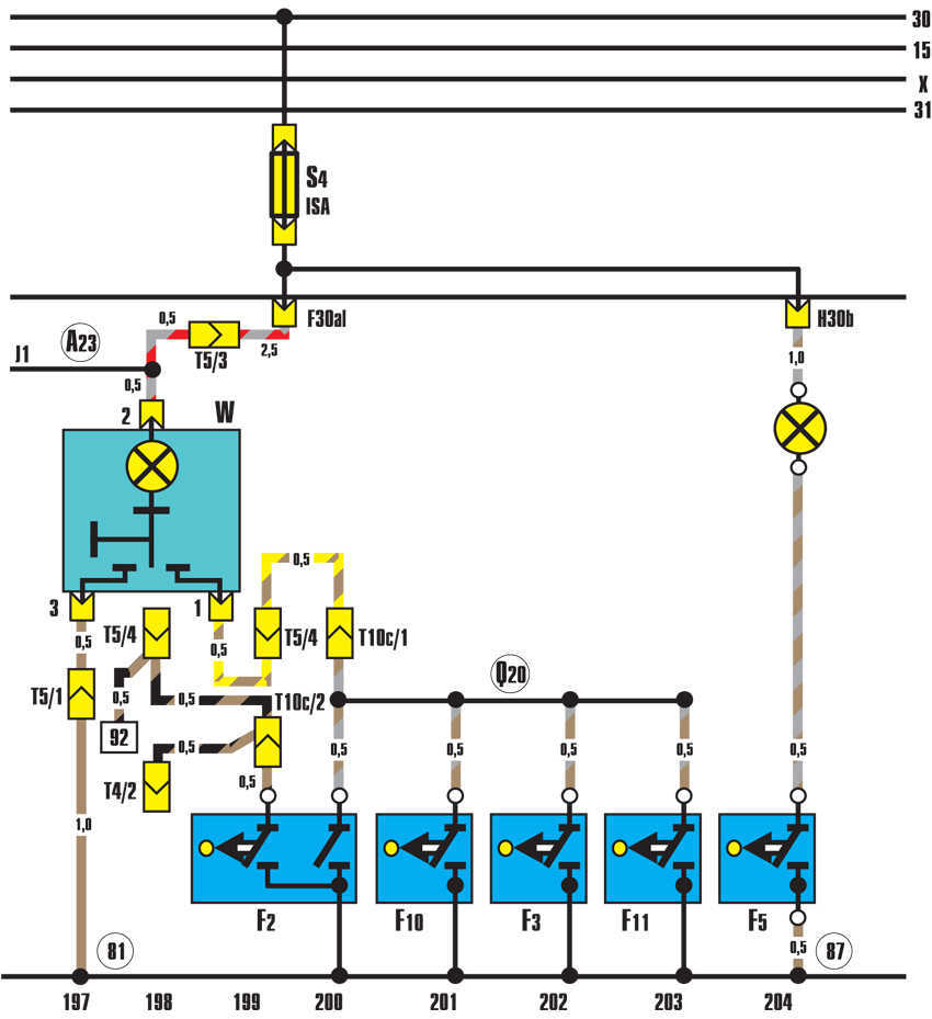 Схема освещения ауди 100 с4