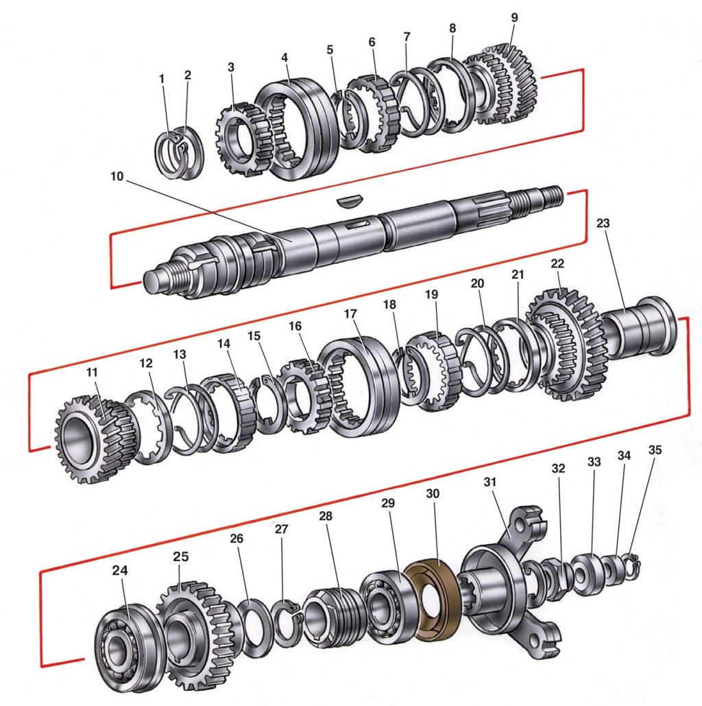 Сборка 5 передачи ваз 2107 старого образца