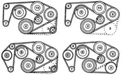  Замена вспомогательного ремня на 6-цилиндровых двигателях DOHC Mercedes-Benz W124