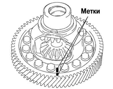 Нанесение метки на зубчатый венец дифференциала