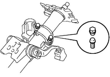 Установка кронштейна крепления корпуса рулевой колонки