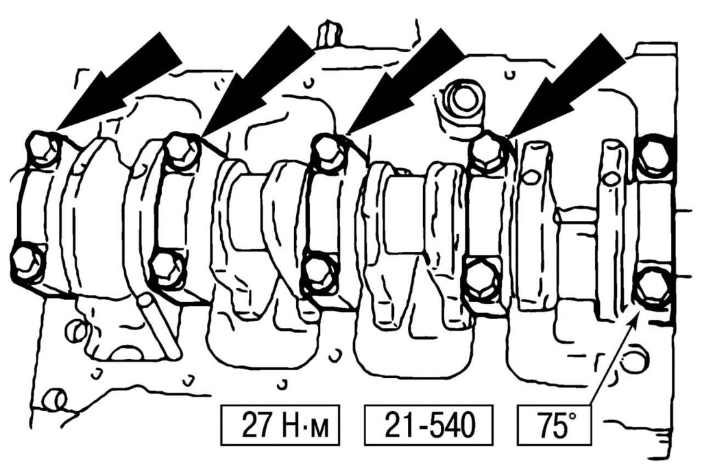 Схема затяжки коленвала